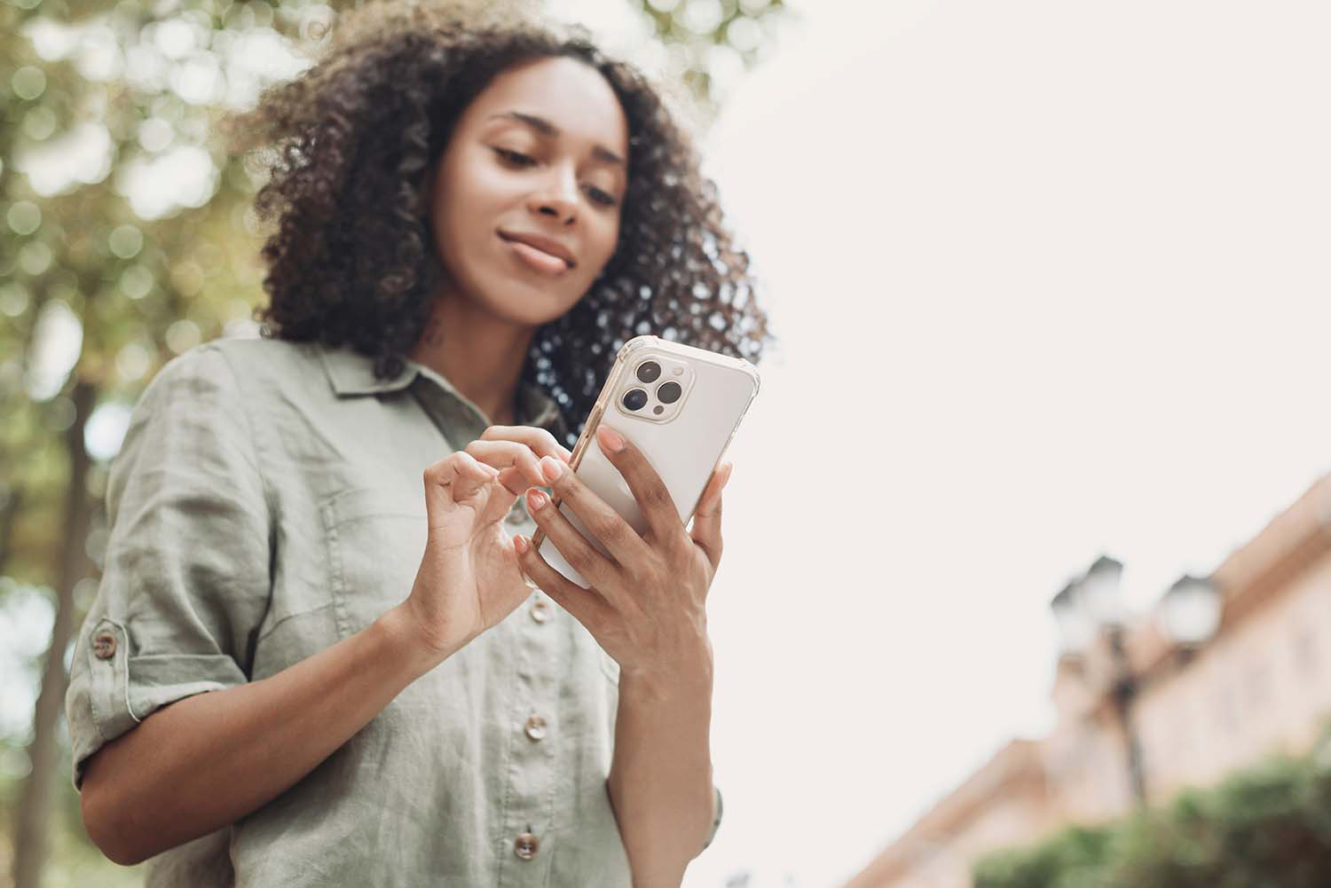 young woman using smartphone