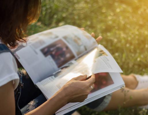 reading magazine